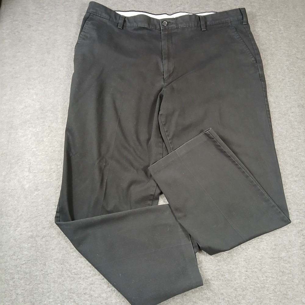 Dockers Classic Fit Pants Mens 42x30 Black‎ Twill Chino Trousers